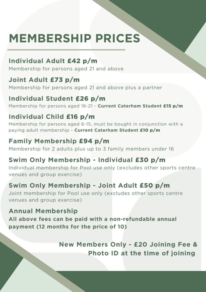 caterham school sport centre rates