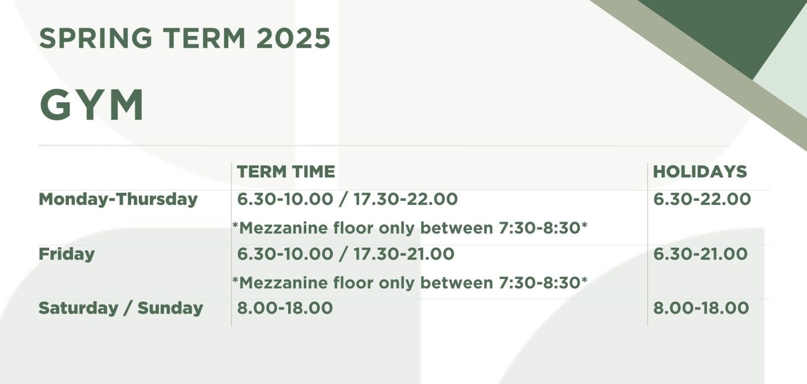 opening hours - spring